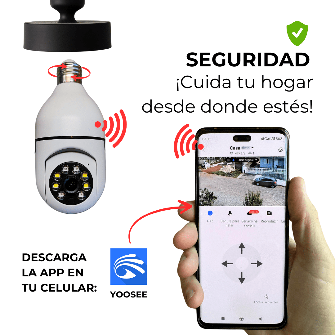 Camara Bombillo De Seguridad 360°