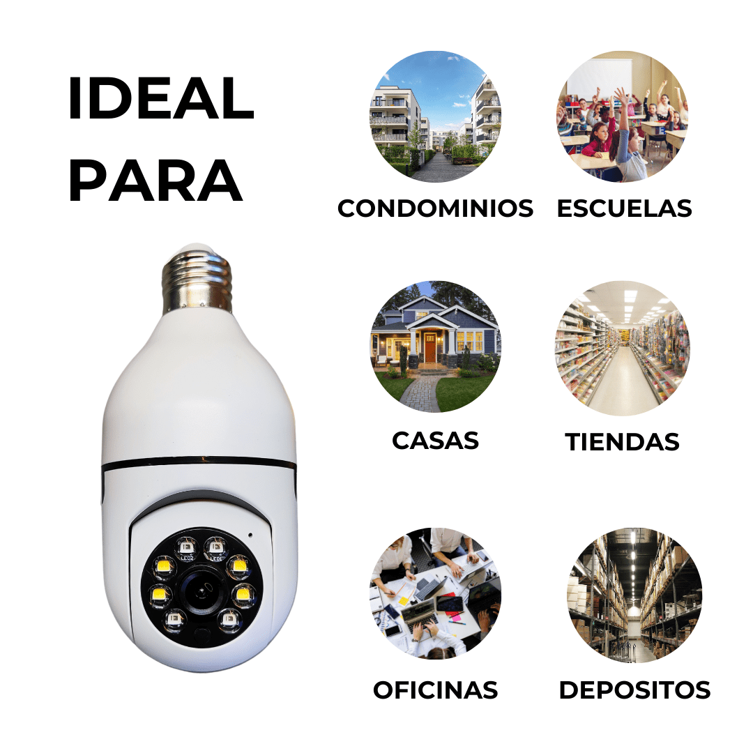 Camara Bombillo De Seguridad 360°